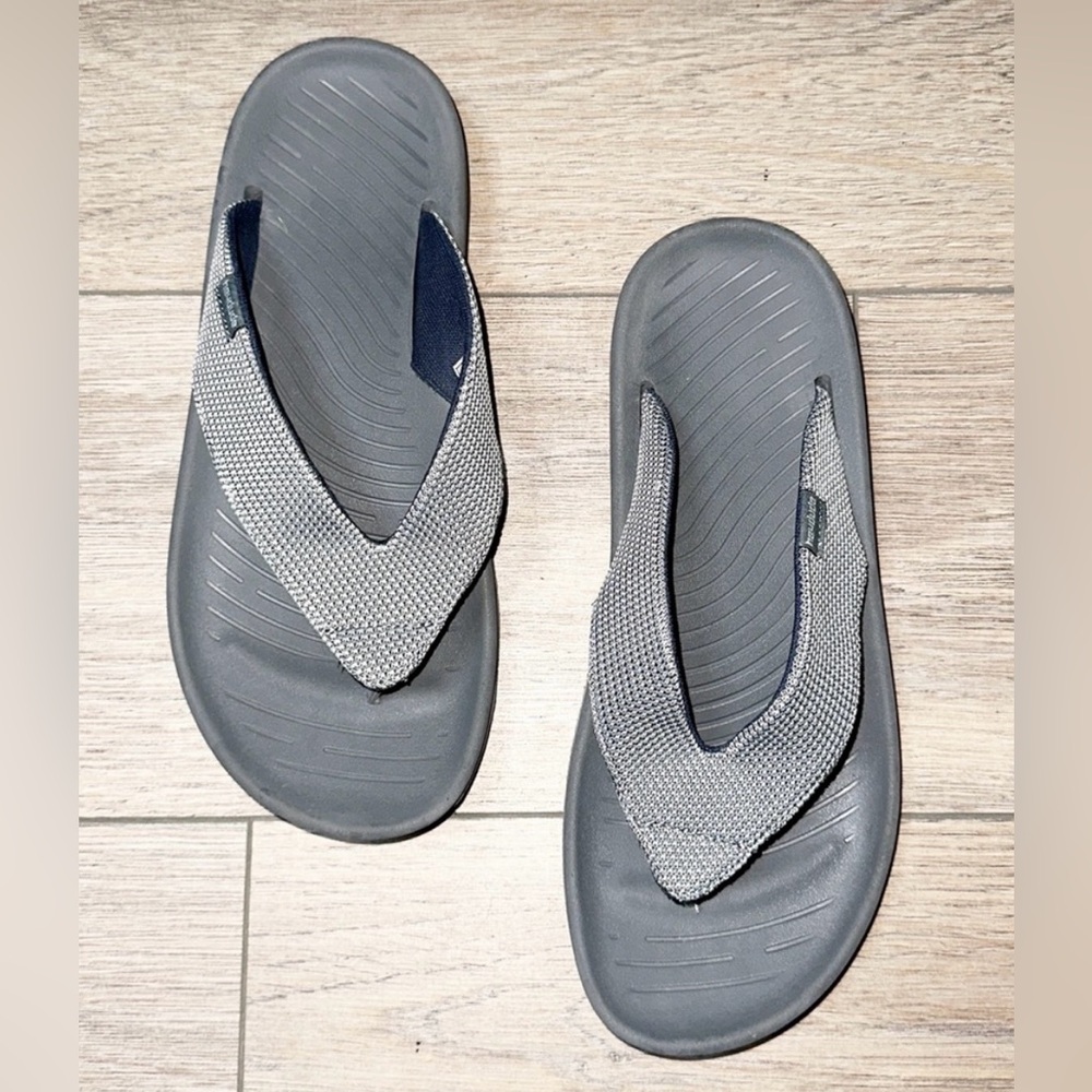 Hey Dude Milo Gray Slip On Waterproof Flip Flop Sandals-Mens 9 - Womens 11